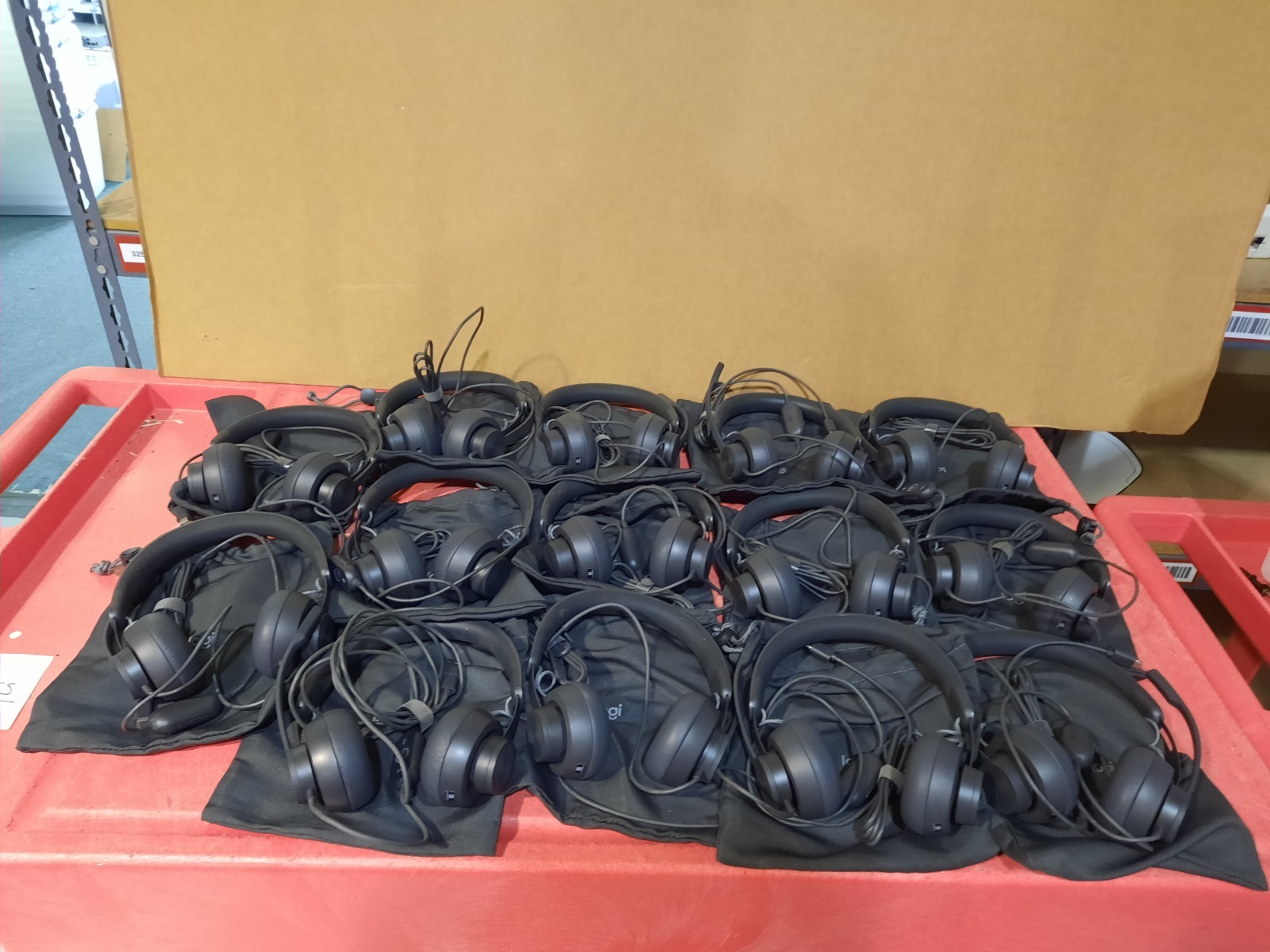Lot of 14 Logitech Zone 750 Wired Noise Canceling Over-Ear Headset-TESTED
