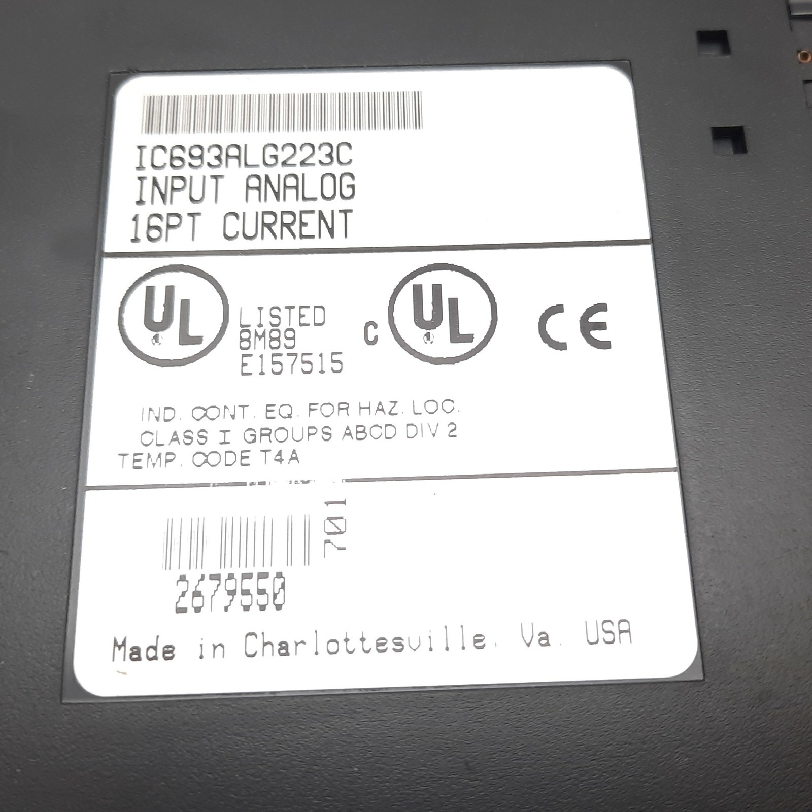 GE Fanuc IC693ALG223C PLC Analog Current Input Module, 16-Point, 4-20mA