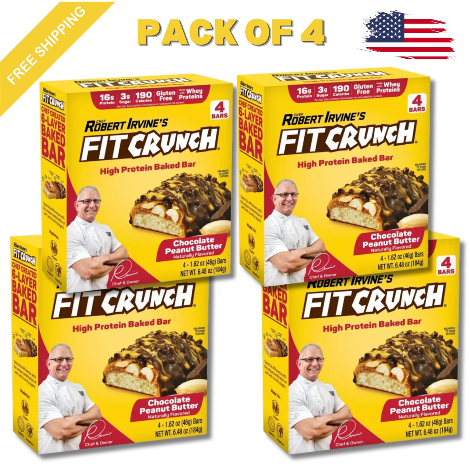 Chef Robert Irvine’s Fit Crunch High Protein Baked Bars 16/Pack
