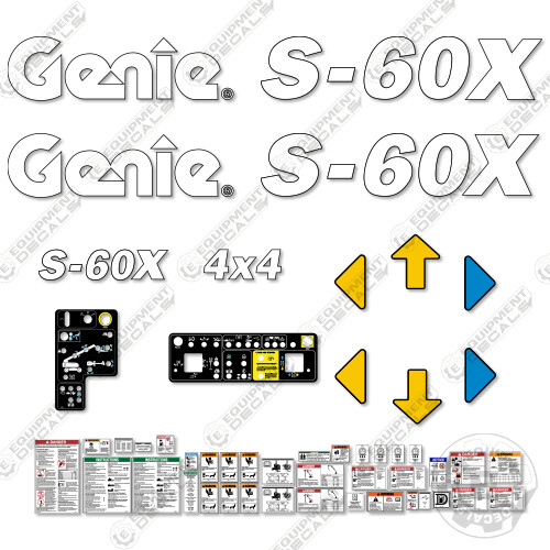 Fits Genie S60X Decal Kit Boom Lift - Aftermarket Kit - 7 YEAR 3M VINYL!  (2014)