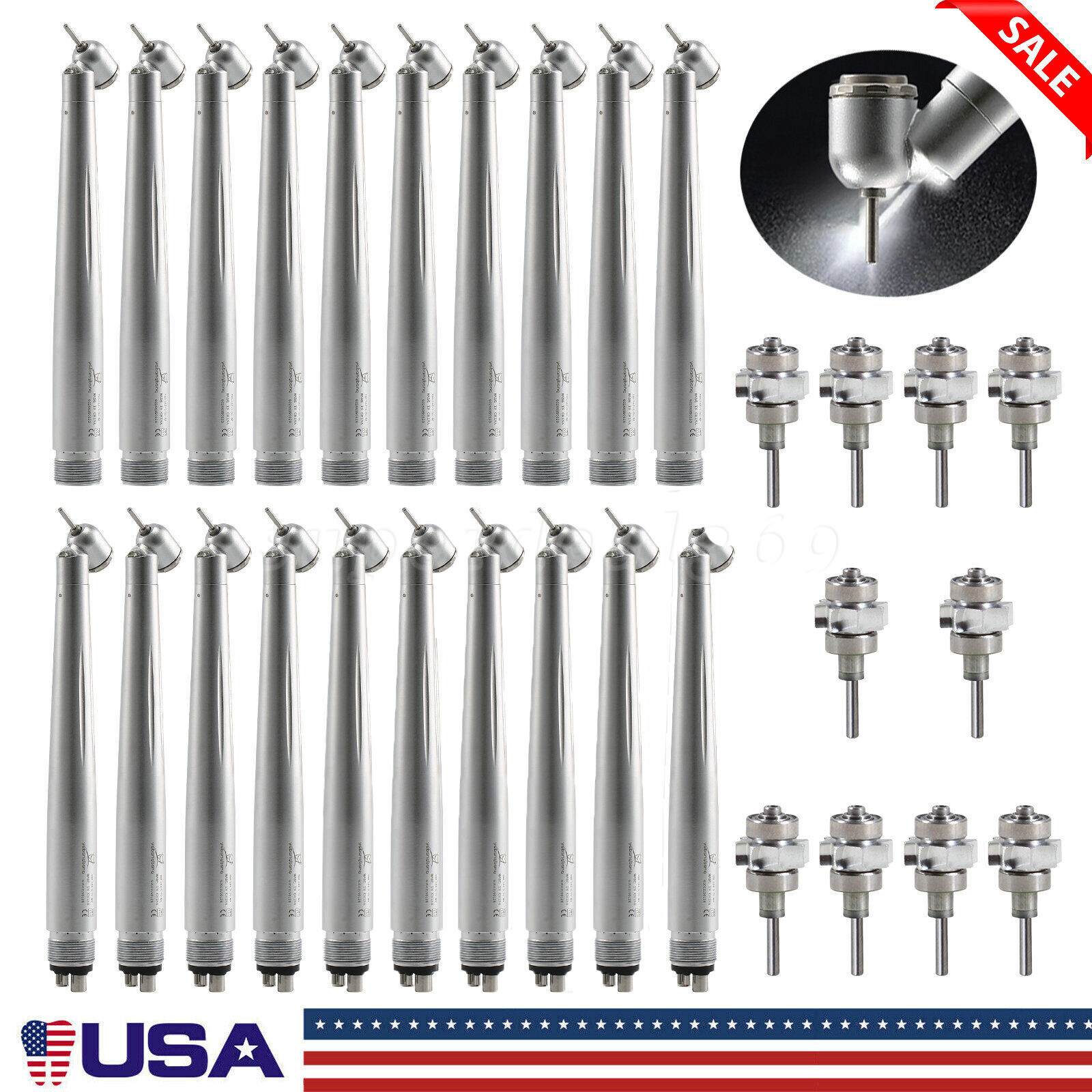 1-10 NSK PANA MAX Style Dental LED 45 Degree Surgical High Speed Handpiece 2/4H