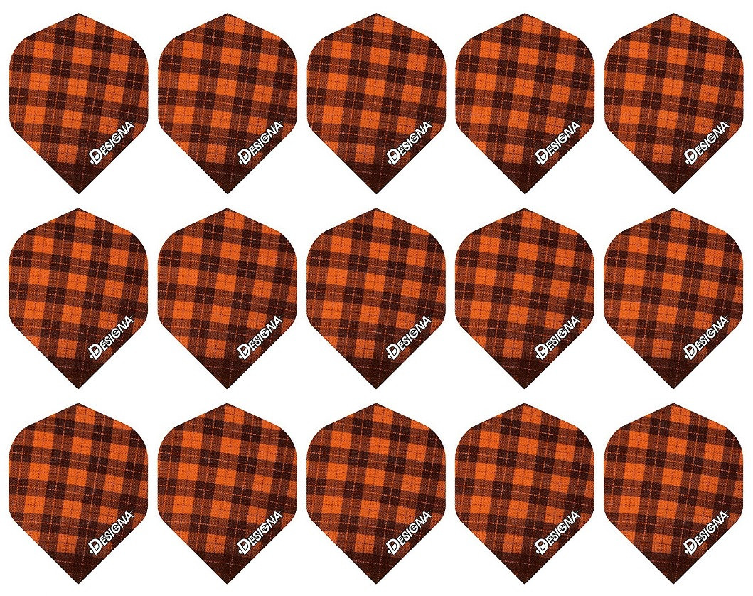 5 New Sets DSX Tartan Standard Dart Flights - Ships w/ Tracking - Orange