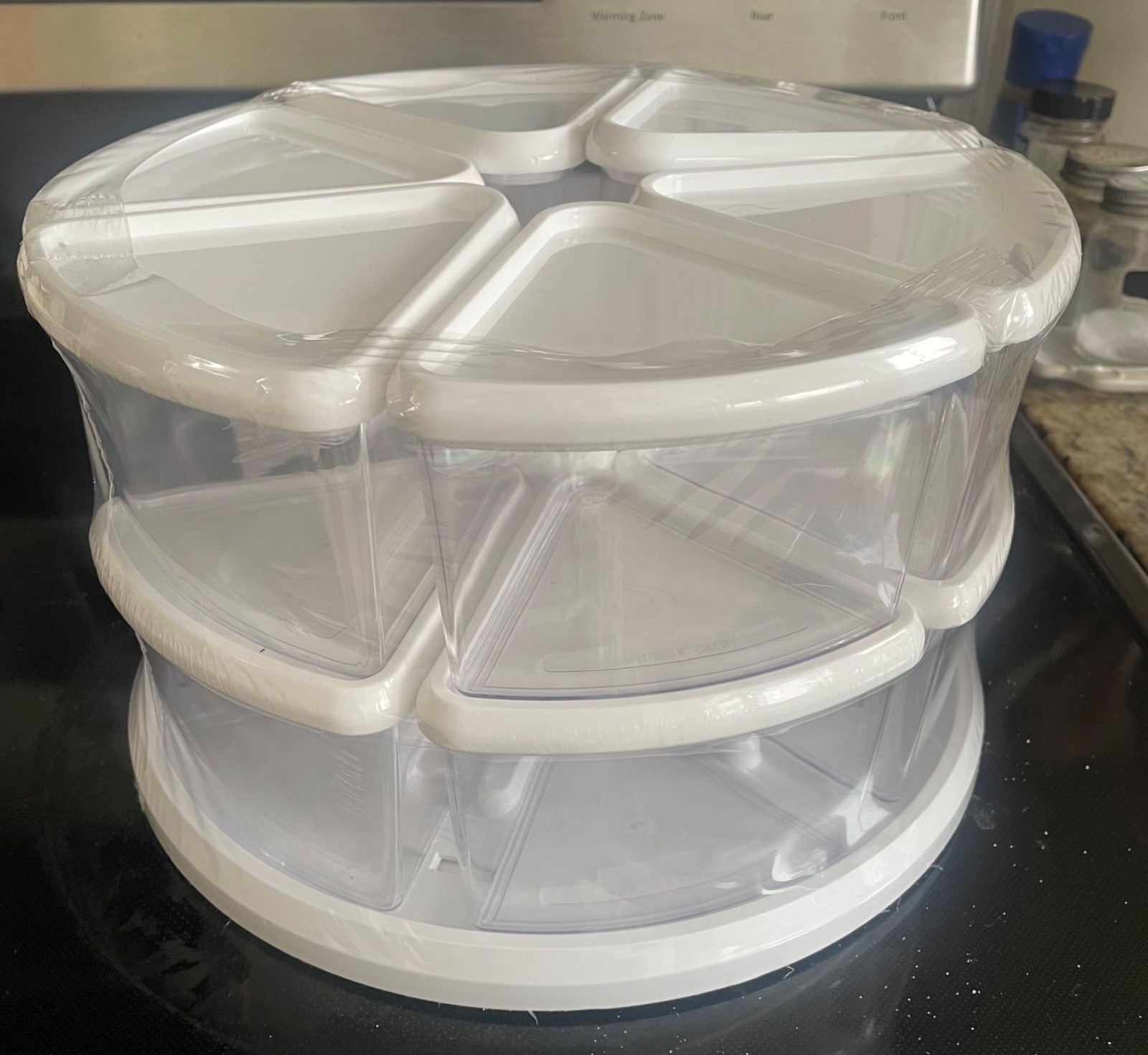 Deflect-O Rotating Carousel Organizer, 9-Bin, White