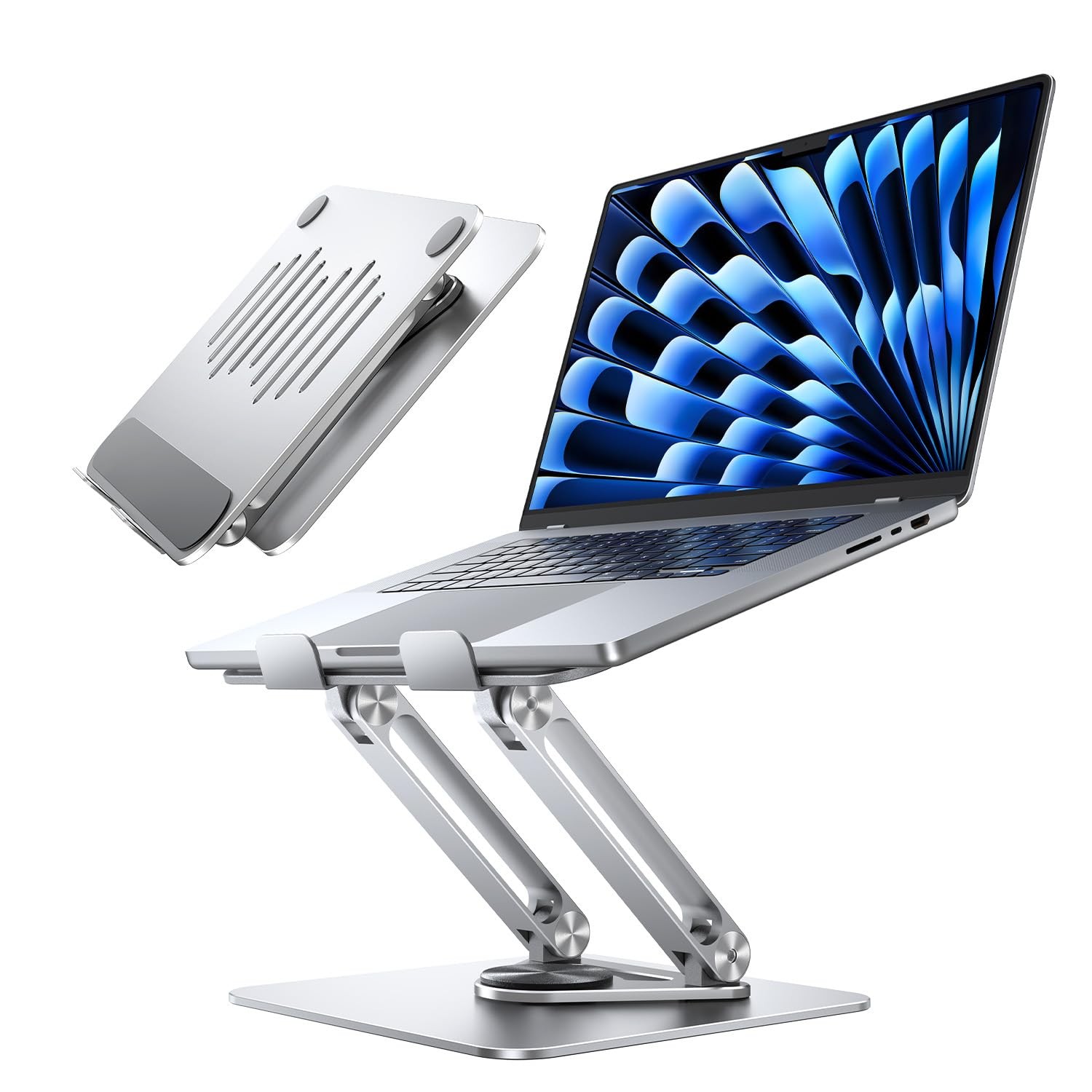 Adjustable Laptop Stand for Desk, 360° Rotating Foldable Protable Laptop Rise...