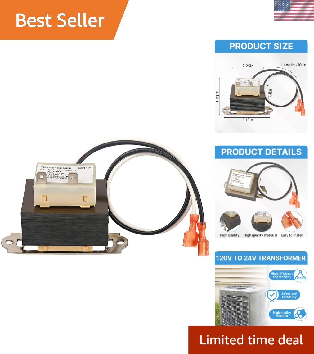 Versatile 120V to 24V Replacement Transformer for Reliable HVAC Performance