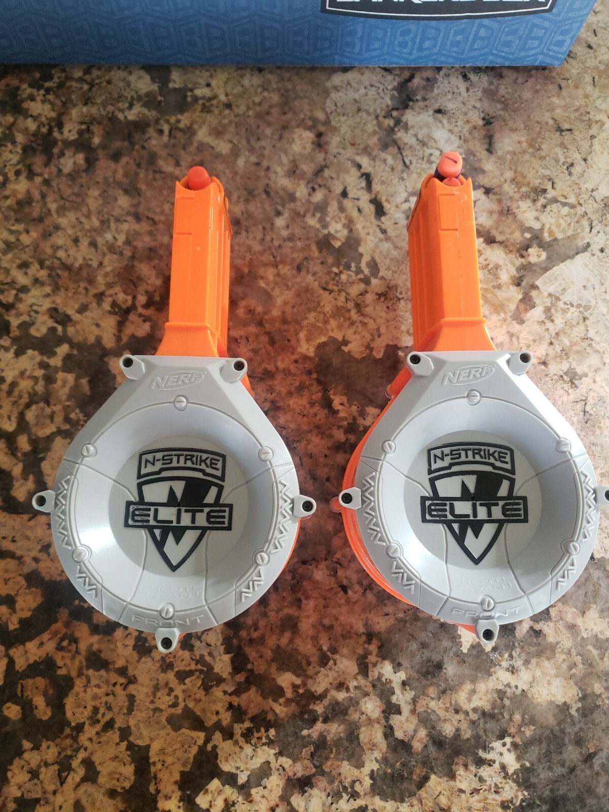 NERF N Strike Elite 25 Max Round Ammo Drum Magazine Dart Clip Lot of 2 Nerf Clip