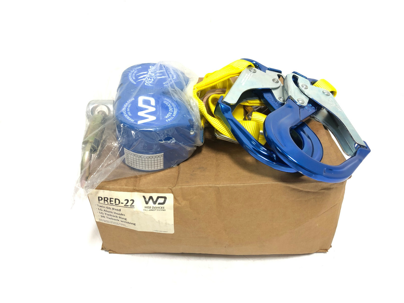 Web Devices Predator 22 6' Twin Leg SRL with 2-1/4" Rebar Hooks 310 Lbs Capacity