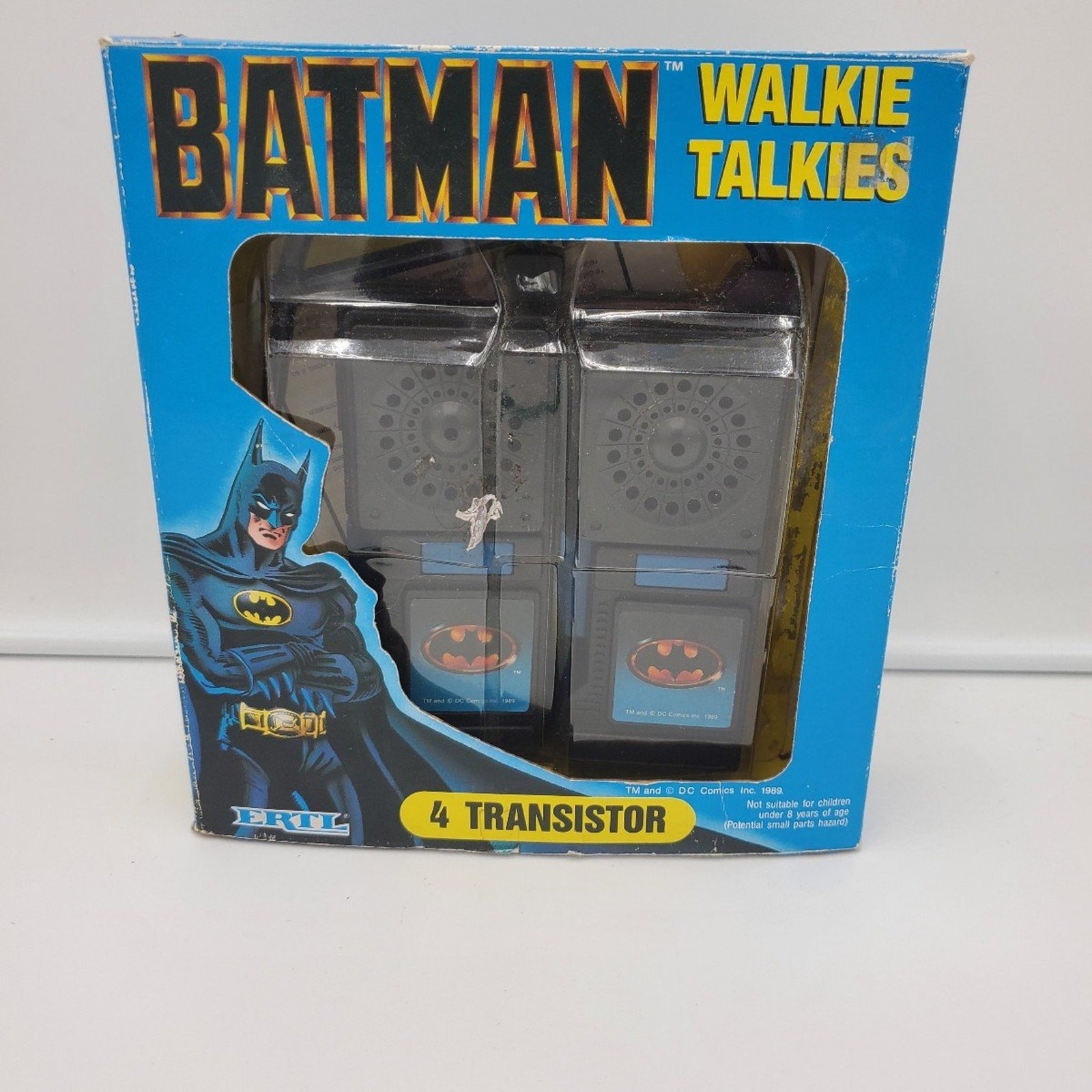 BATMAN WALKIE-TALKIES 2 PACK 4 TRANSISTOR ERTL TOYS 1989