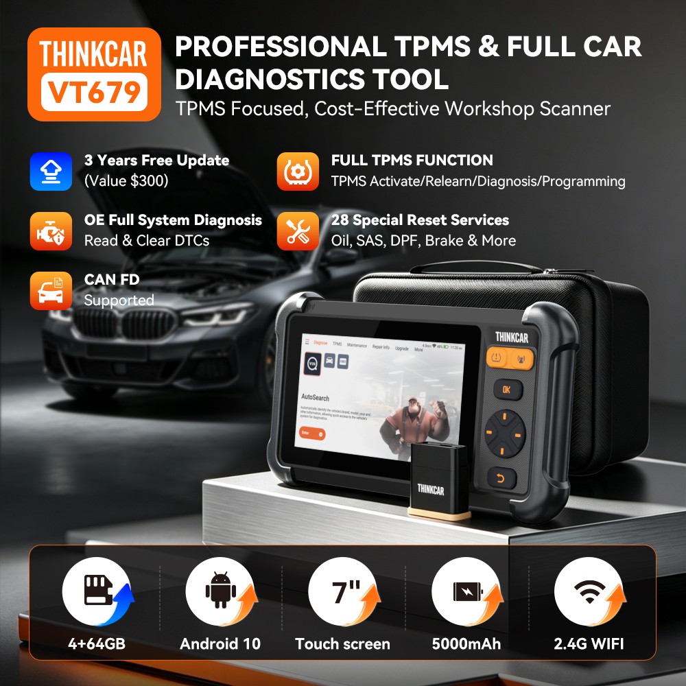 Thinkcar VT679 TPMS System Diagnostics Full System 28 Resets 3yr Free Updates