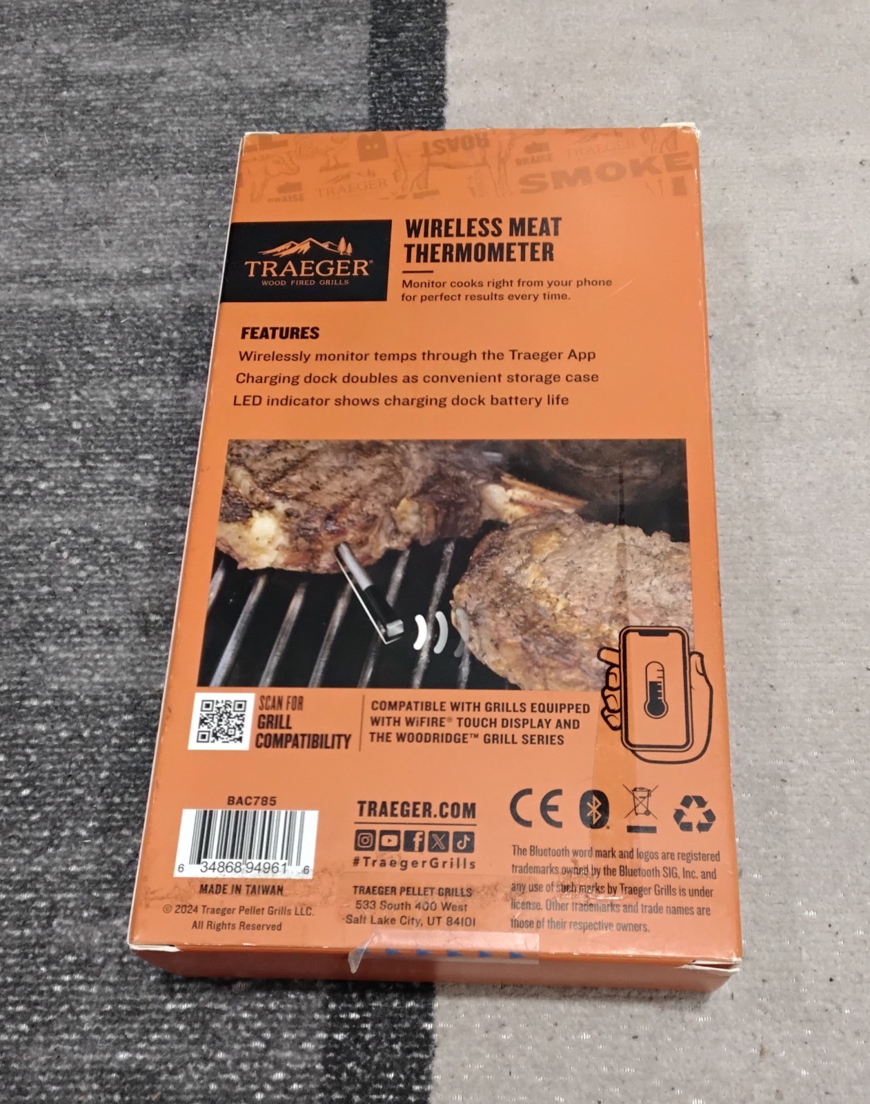Traeger Wireless Meat Thermometer WiFi Compatible Grill NEW Open Package B