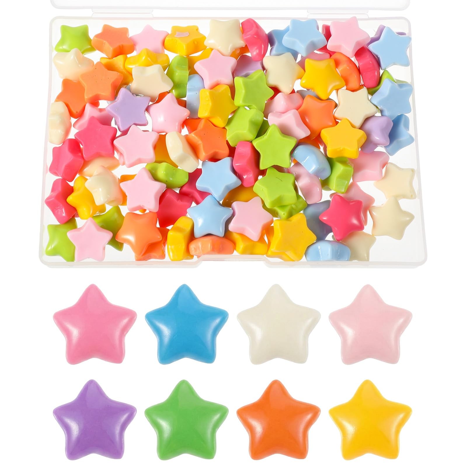 100 PCS Mini Stars for Crafts, No Holes Plastic Small Star Buttons for Crafts...