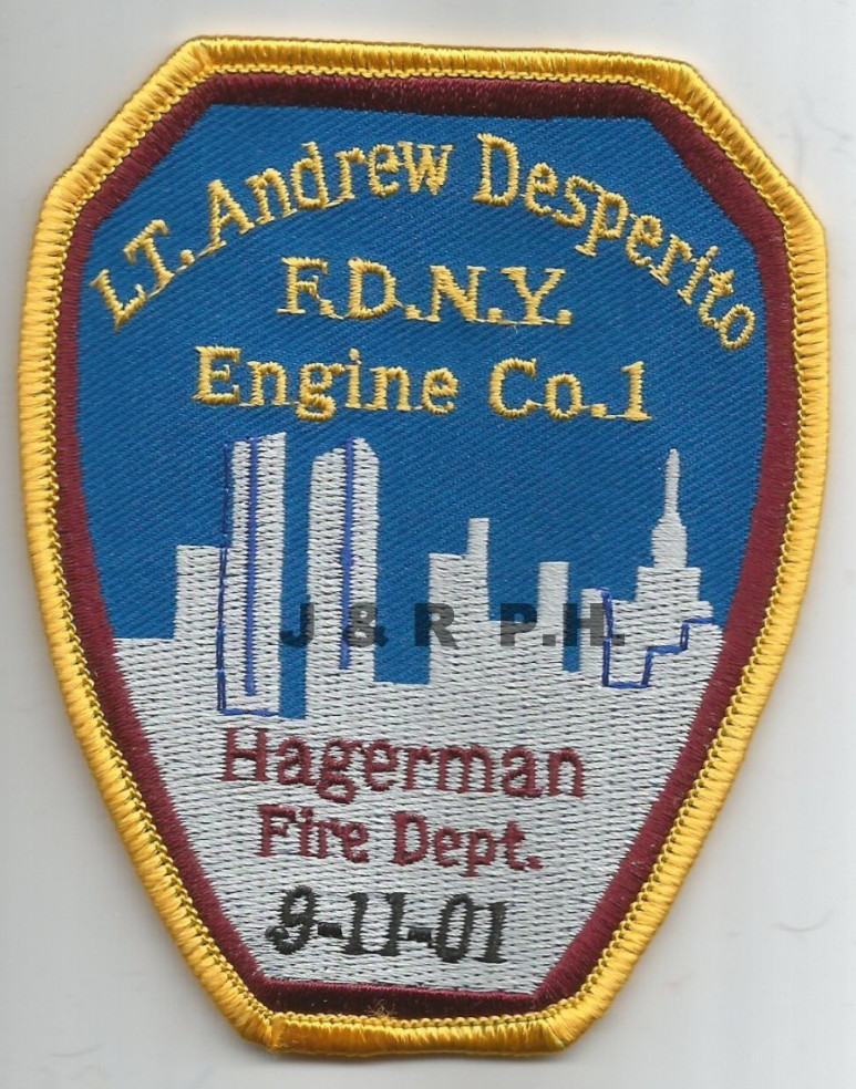 Hagerman Fire Dept. "FDNY - Lt. Desperito Tribute", NY(3.25" x 4") fire patch