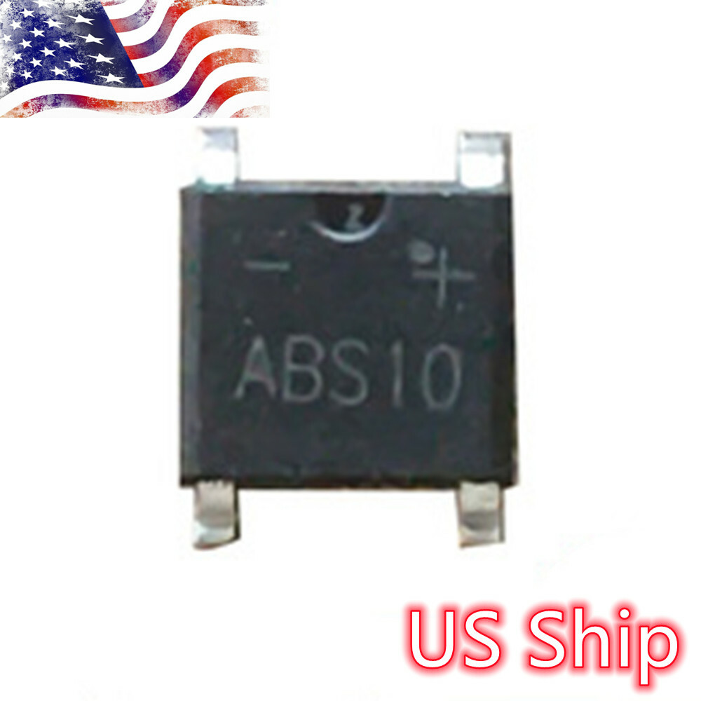 10pcs ABS10 1A 1000V SMD Bridge Rectifier SOP-4 US Ship