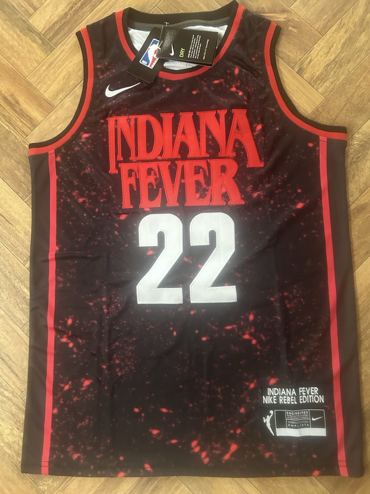 Adult Indiana Fever Caitlin Clark Size 52-XL Nike 2025 WNBA Draft Rebel Edition