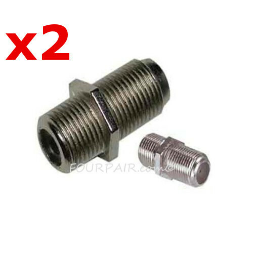 F Type Coax Coaxial Cable Coupler Female Jack Adapter Connector - 2 Pack Lot