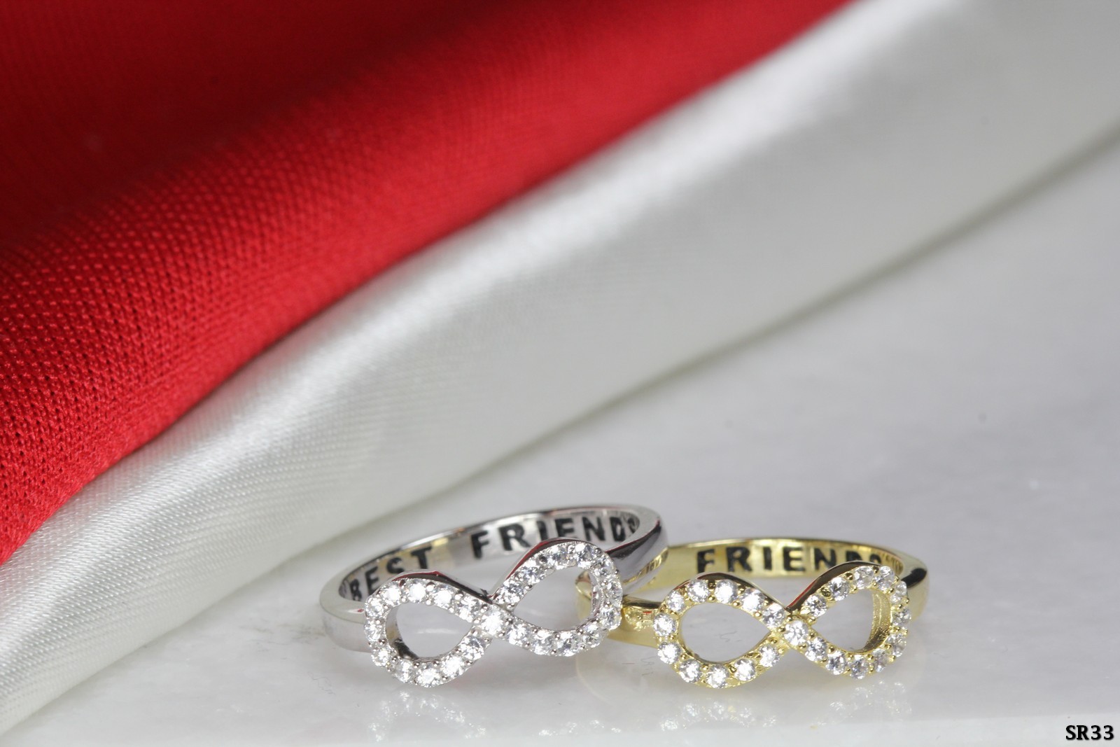 Ladies "Best Friends" Infinity Girls Nickel Free Silver 925 Gold Or Silver Ring