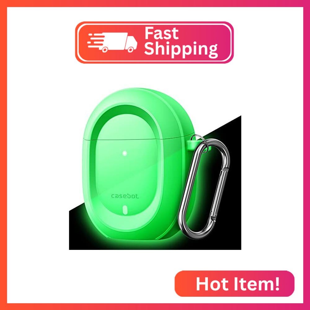 CaseBot Case for Google Pixel Buds A-Series 2021 / Pixel Buds 2, Green-Glow