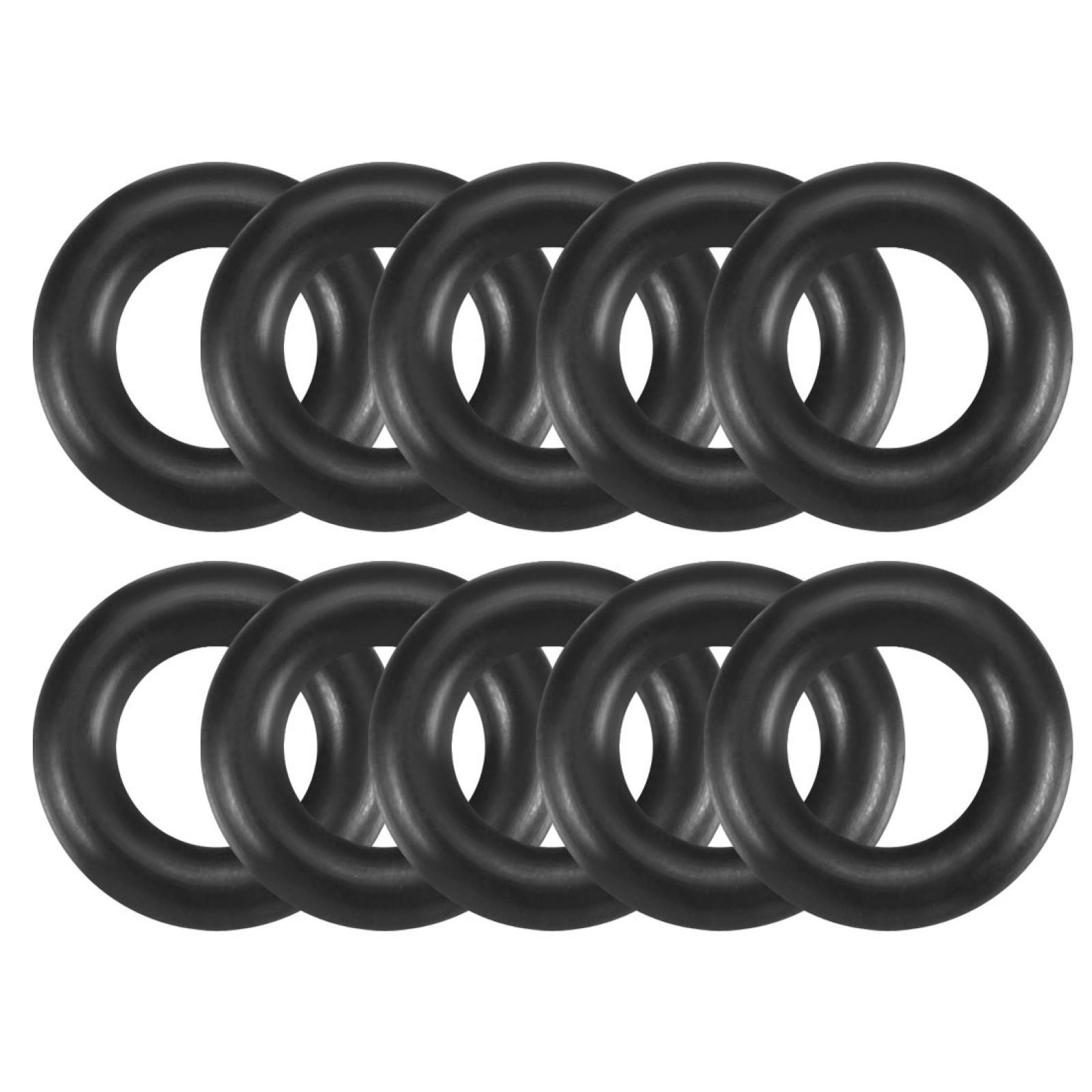 Black Round Nitrile Butadiene Rubber NBR O-Ring 10mm OD 2.5mm Thickness 10pcs