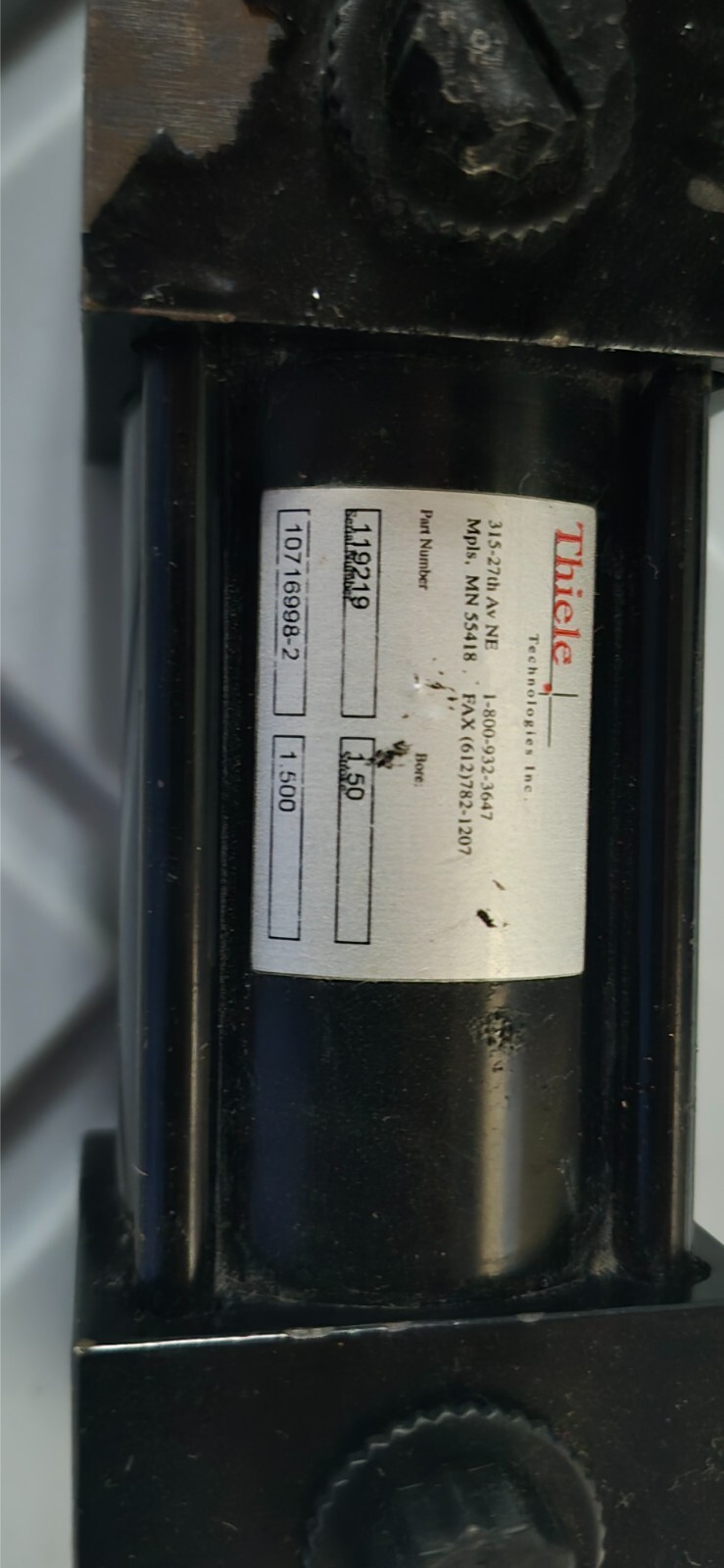 Thiele Technologies double activated air cyclinder