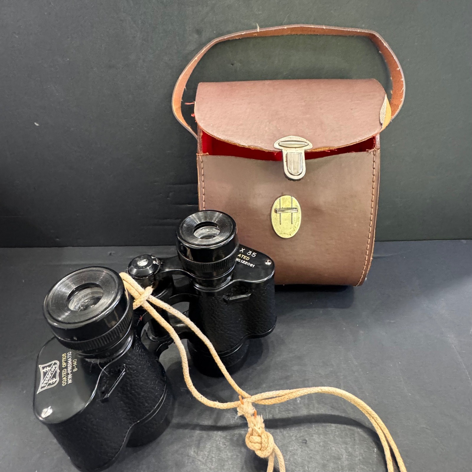 Vintage Prestige 7x35 Binoculars B-140 Coated Optics Non-Prismatic with Case
