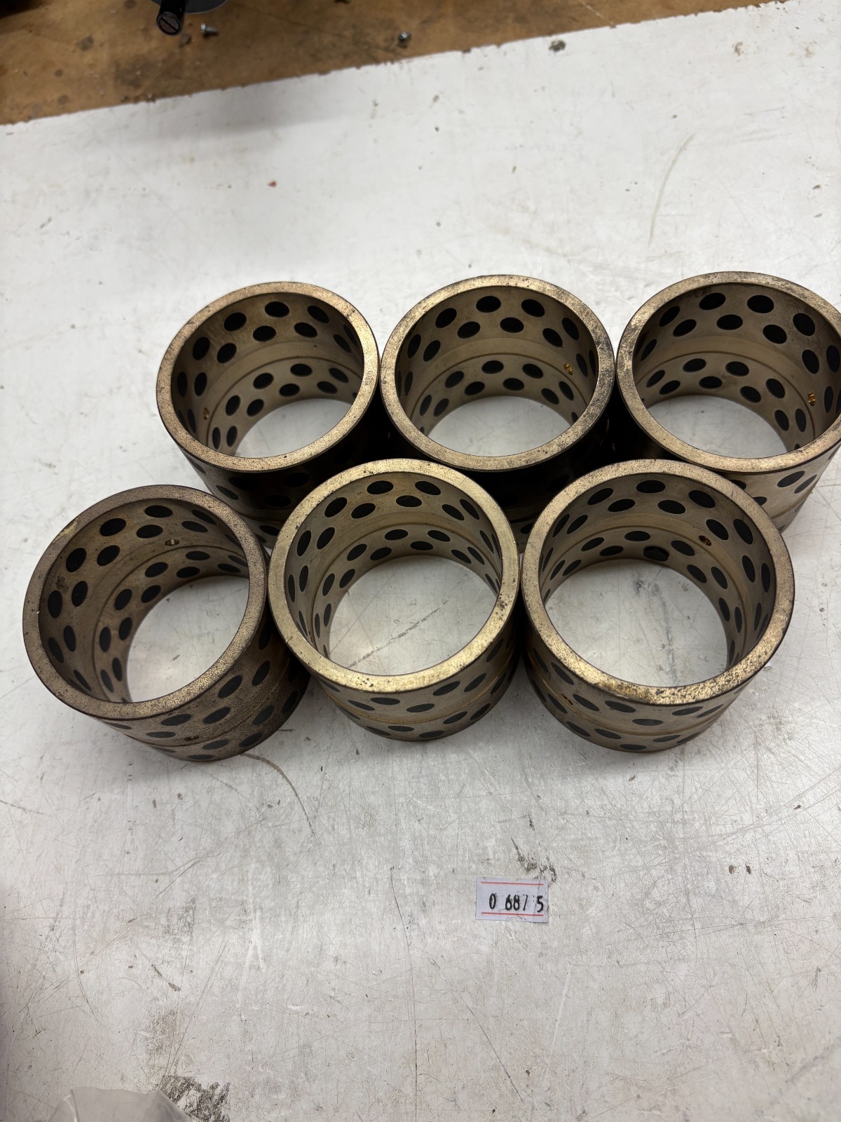6 Pack Sankyo Self-Lubricate Bronze straight sleeve Bushing Graphite 60x55x50mm