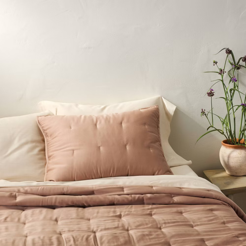Standard Rayon from Bamboo Quilt Pillow Sham Adobe Clay - Casaluna