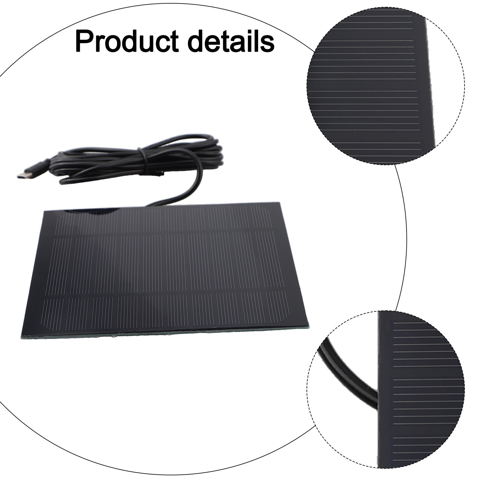 Compact 3 5W Solar Panel Charger for Type C Compatible Gadgets Outdoors