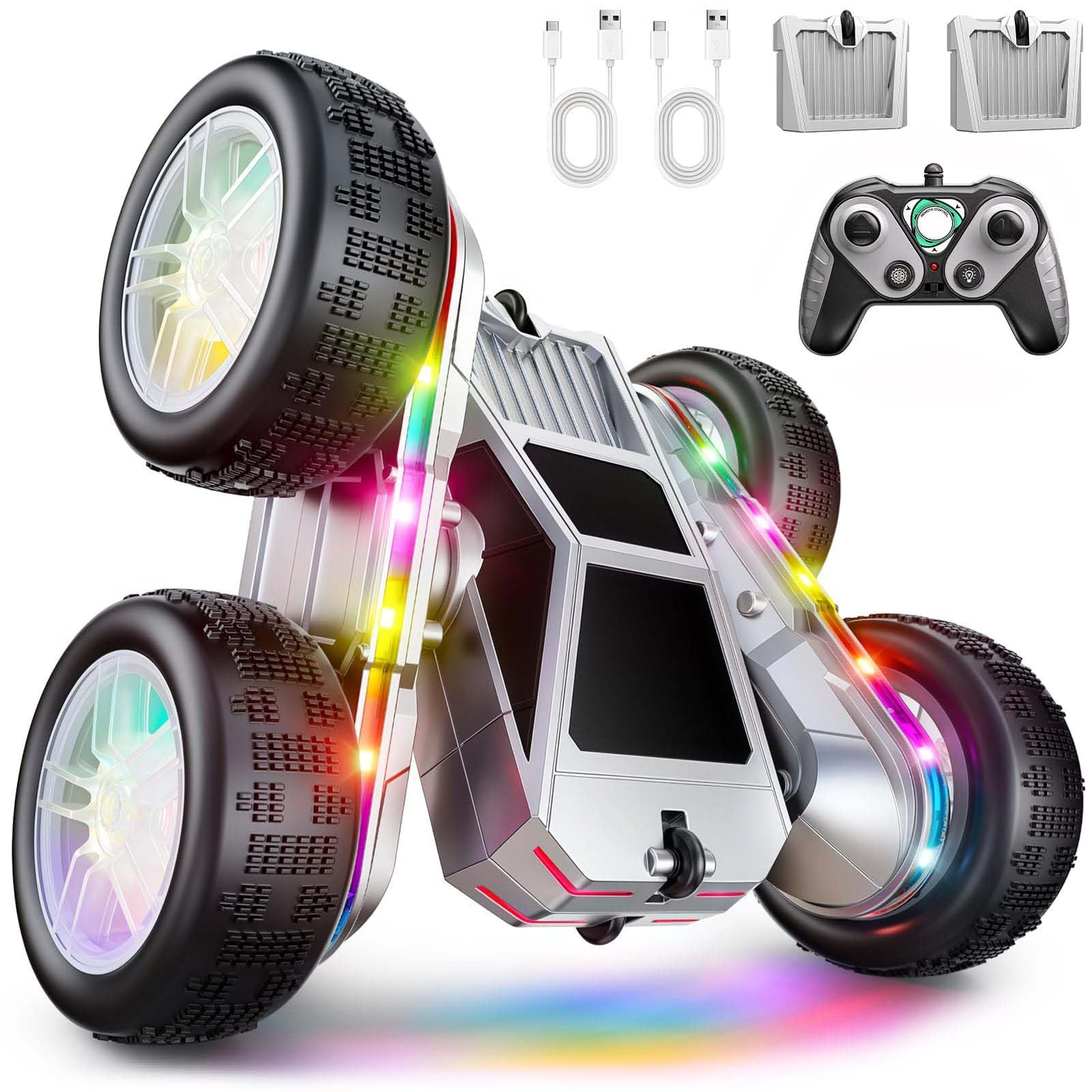 WayEee Remote Control Car for Boys 4-7, 360° Flips Rotating RC Stunt Car with...
