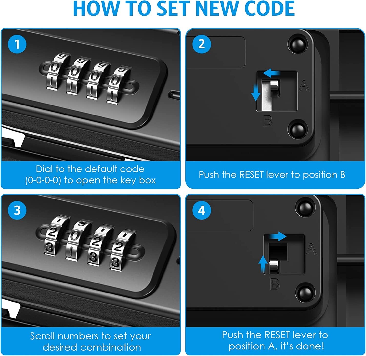 Portable Safe Box Combination Security Case Lockbox with Code Waterproof