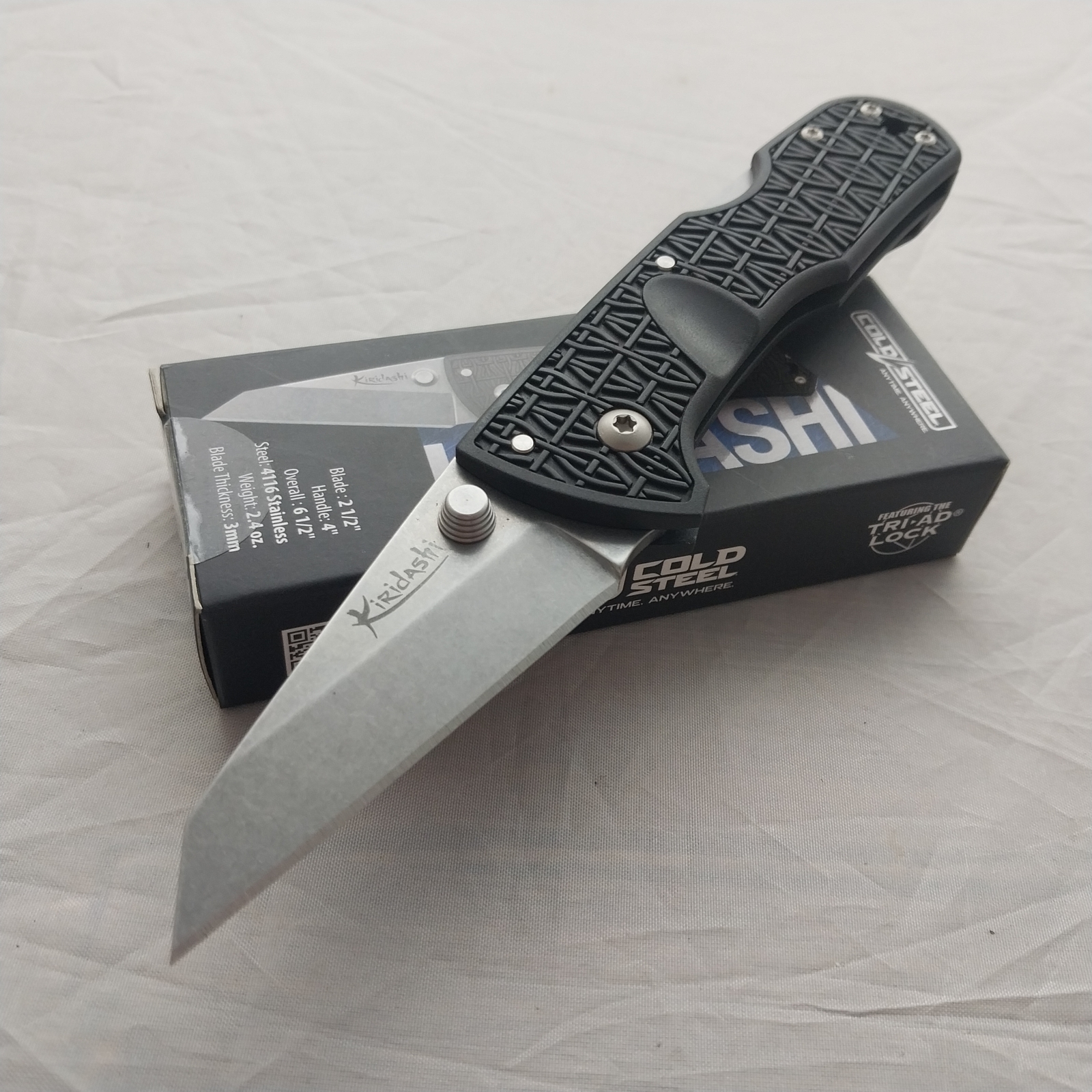 Cold Steel Kiridashi Lockback Black Folding 4034SS Steel Pocket Knife 20KPL