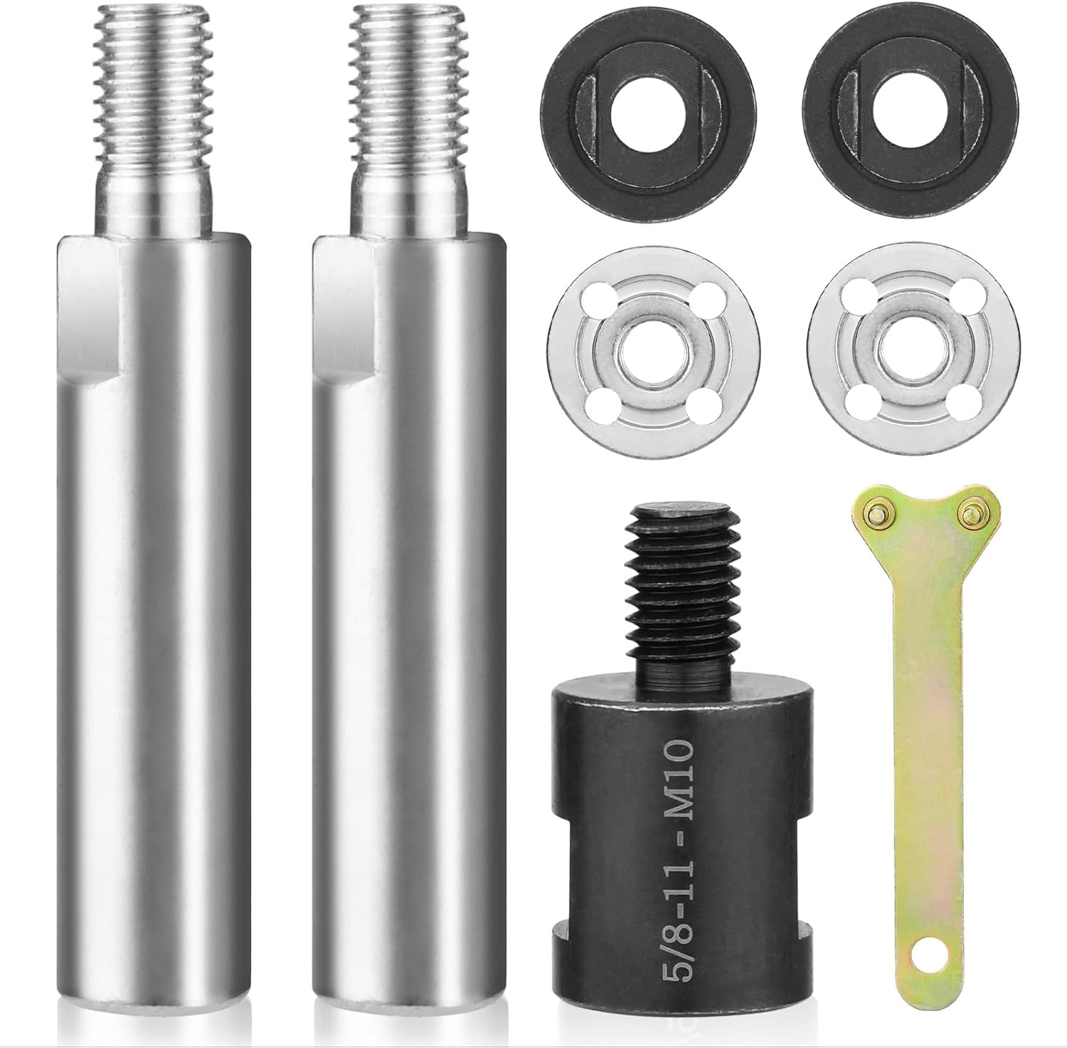 Angle Grinder Extension Rod 3/8" M10 Thread Shaft Connecting Kit 8PCS for 100 Ty