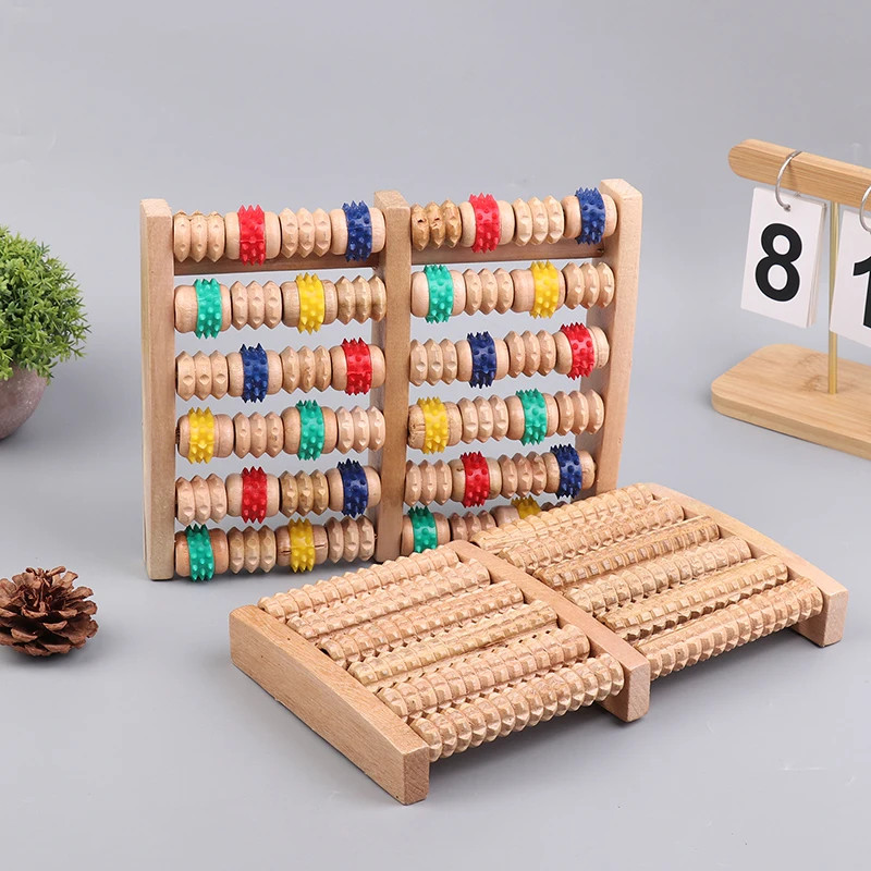 Foot Roller Massager Wood Foot Massage Multi-Point Foot Therapy Rubbing Massage