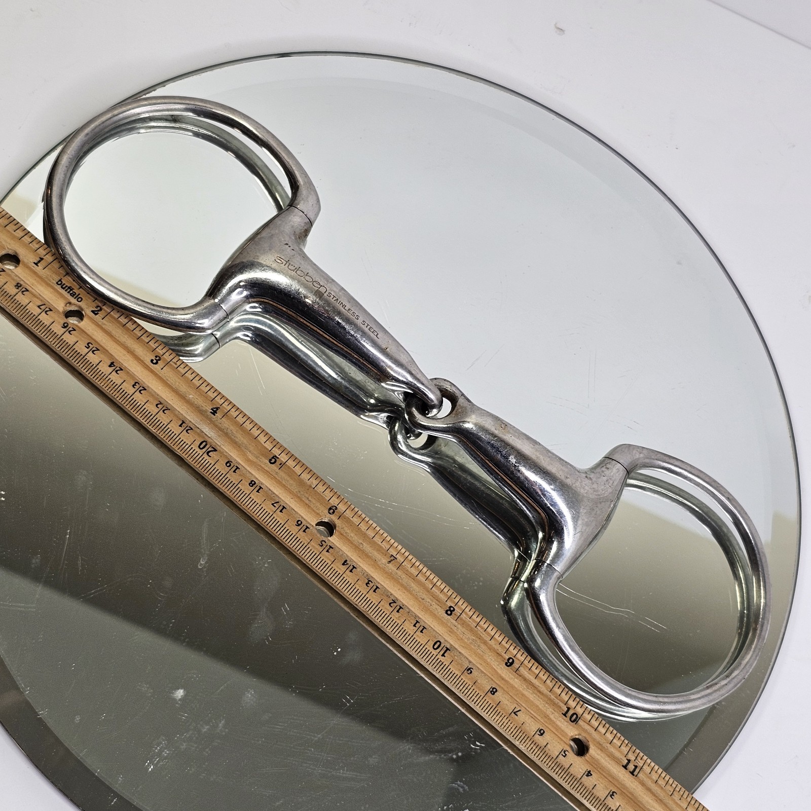 Stubben Hollow Mouth Stainless Egg Butt Snaffle Horse Bit Used