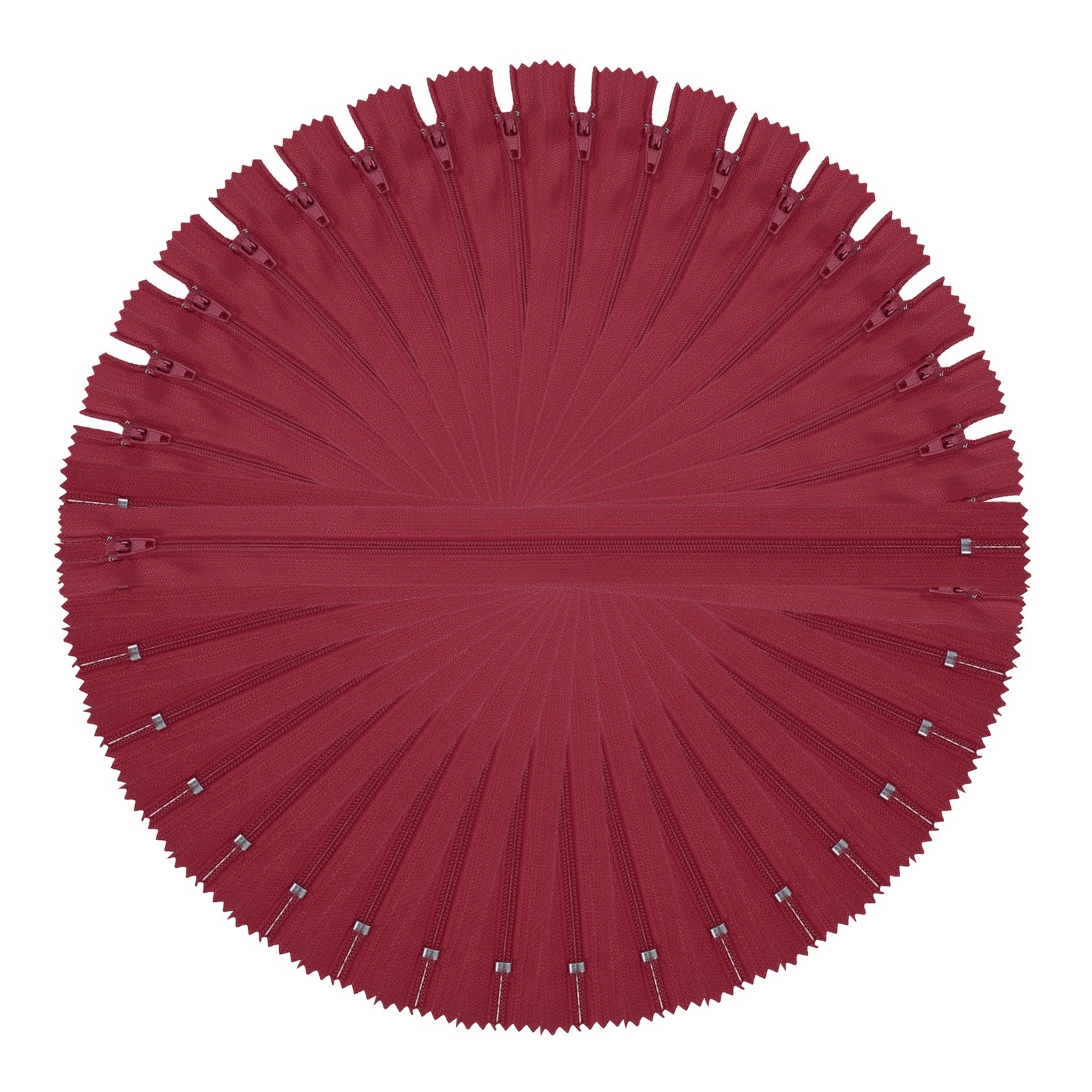 13 Inch Nylon Coil Zippers, #3 Wine Red Sewing Zippers,Pack of 22