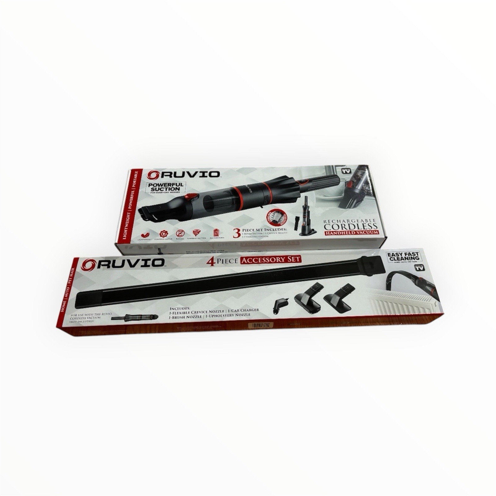 New - Ruvio Rechargeable Cordless Handheld Vacuum 4 Piece Accessory Kit Included