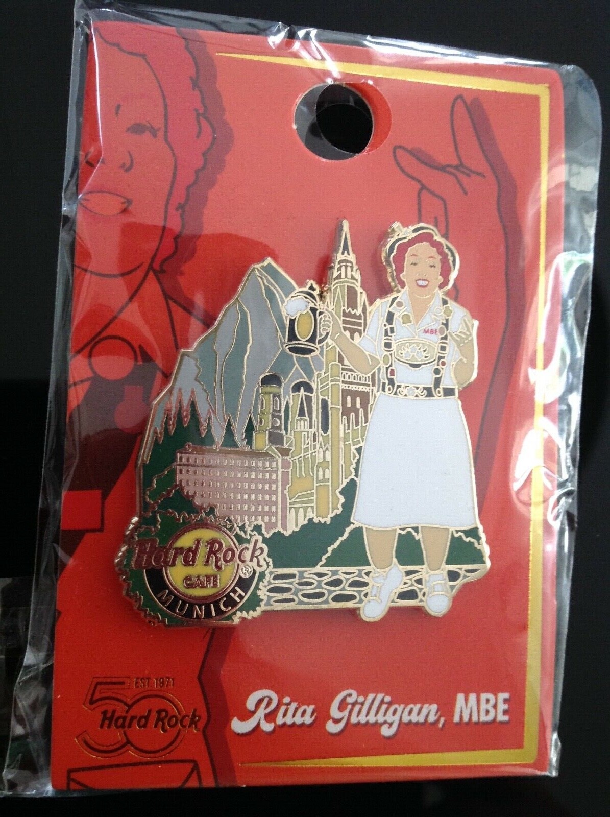 HRC Hard Rock Cafe Munich Rita Gilligan Retirement Series Pin 2021, LE 200