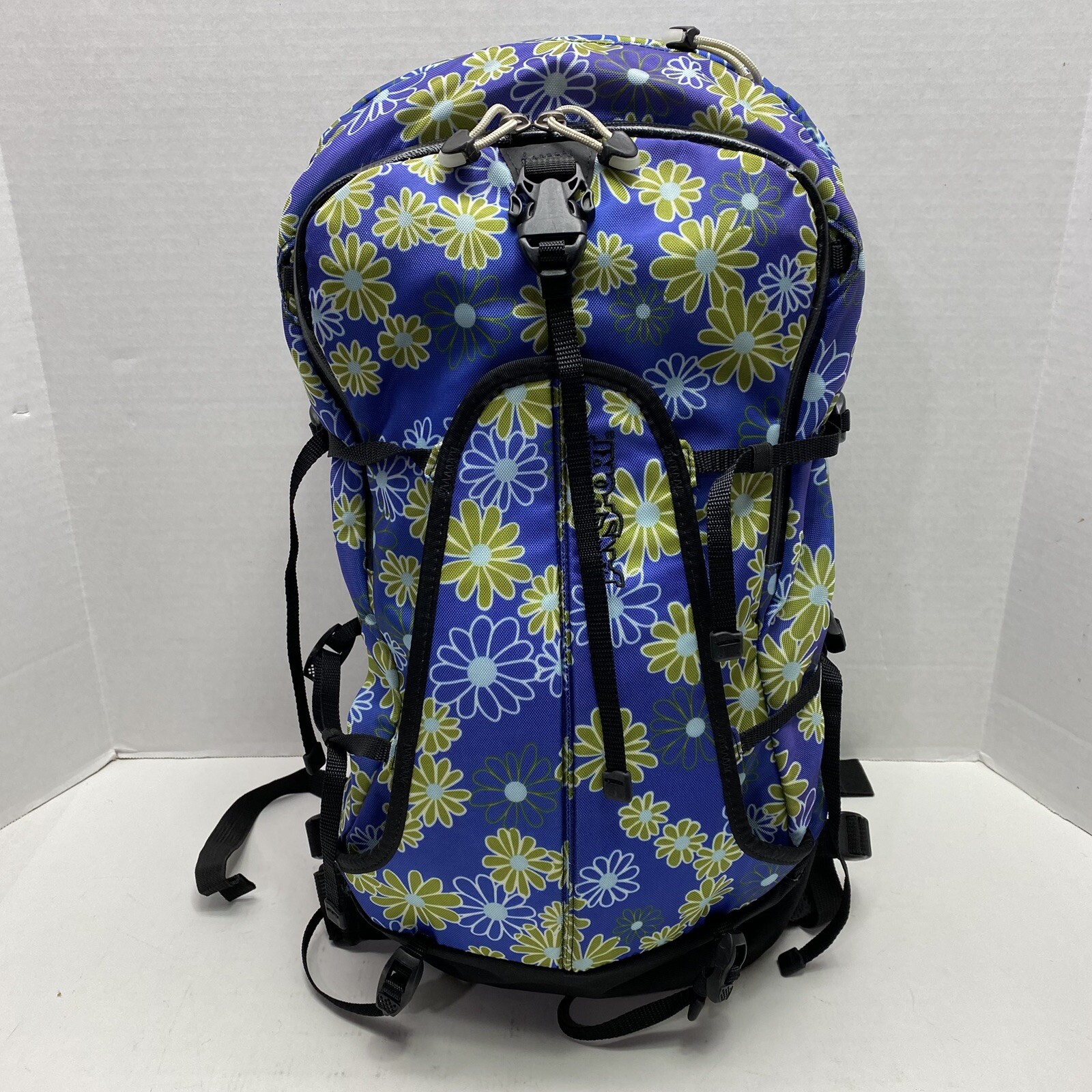 Jansport Chakra 19L Hydration H2O Hiking Backpack Outdoor Blue w/ Flower Print