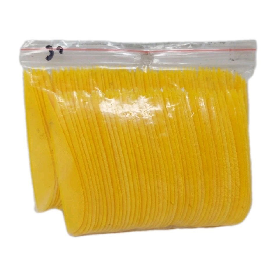 100 Pack Archery Arrow Feathers 3" Left Wing: Parabolic Sun Yellow
