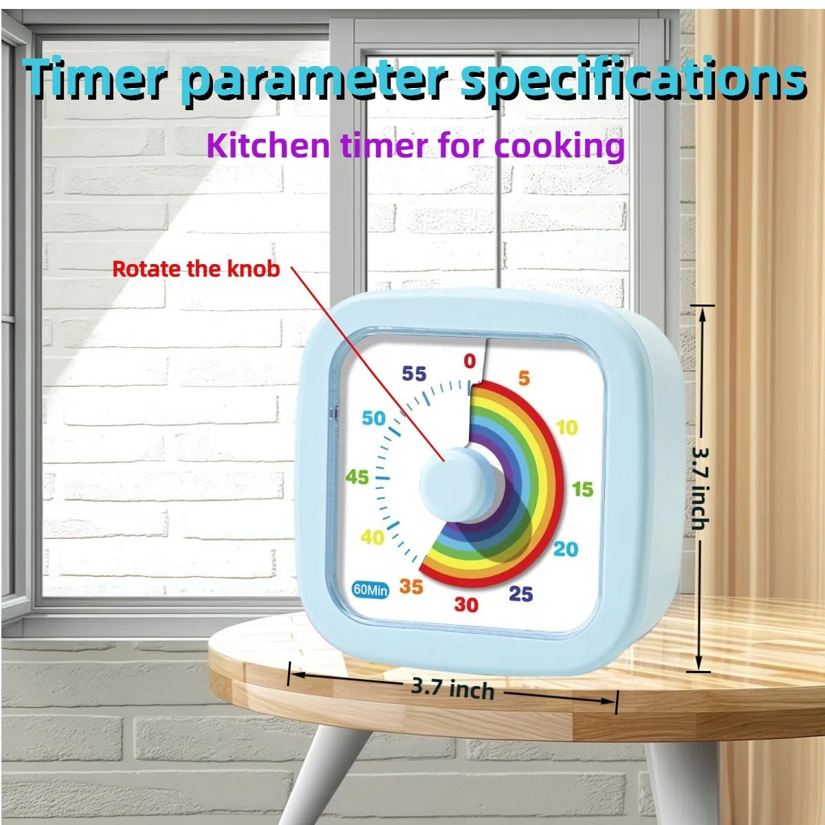Kids Visual Timer Cute Rainbow 60 Minute Countdown Timer Time Management for...