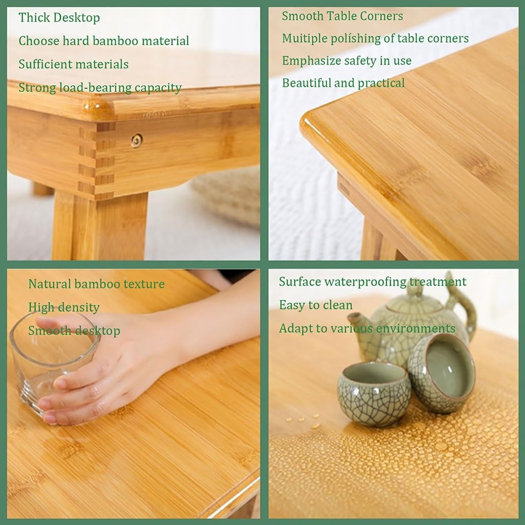 Folding Table, Japanese-Style Household Square Bamboo Tables, Computer Table, De