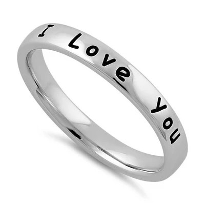 925 Sterling Silver "I Love You" Ring