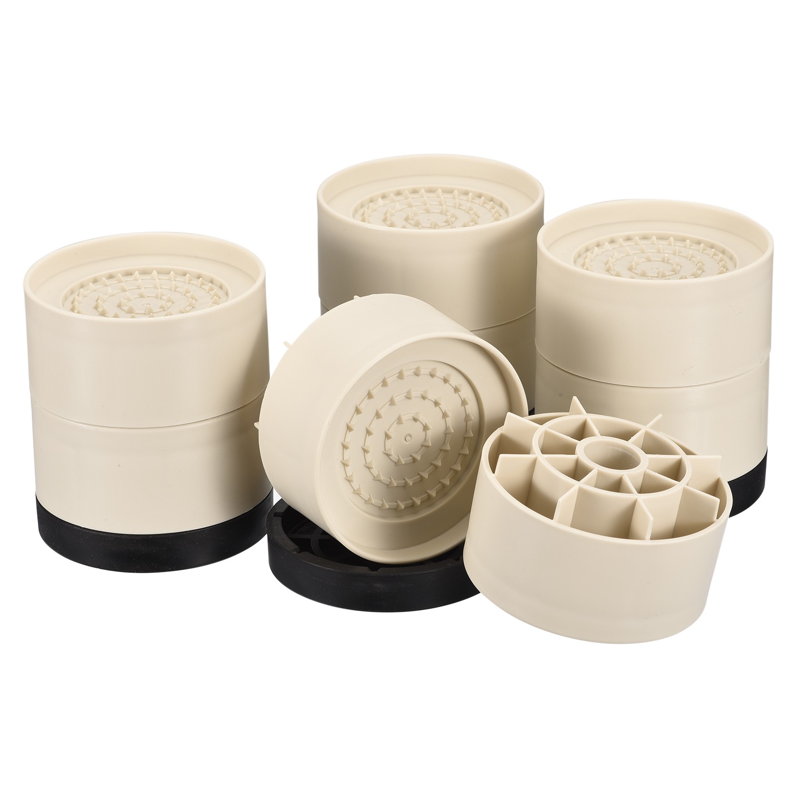 4 Set Round Furniture Risers Height 3.54" Adjustable Bed Lifts Risers Apricot