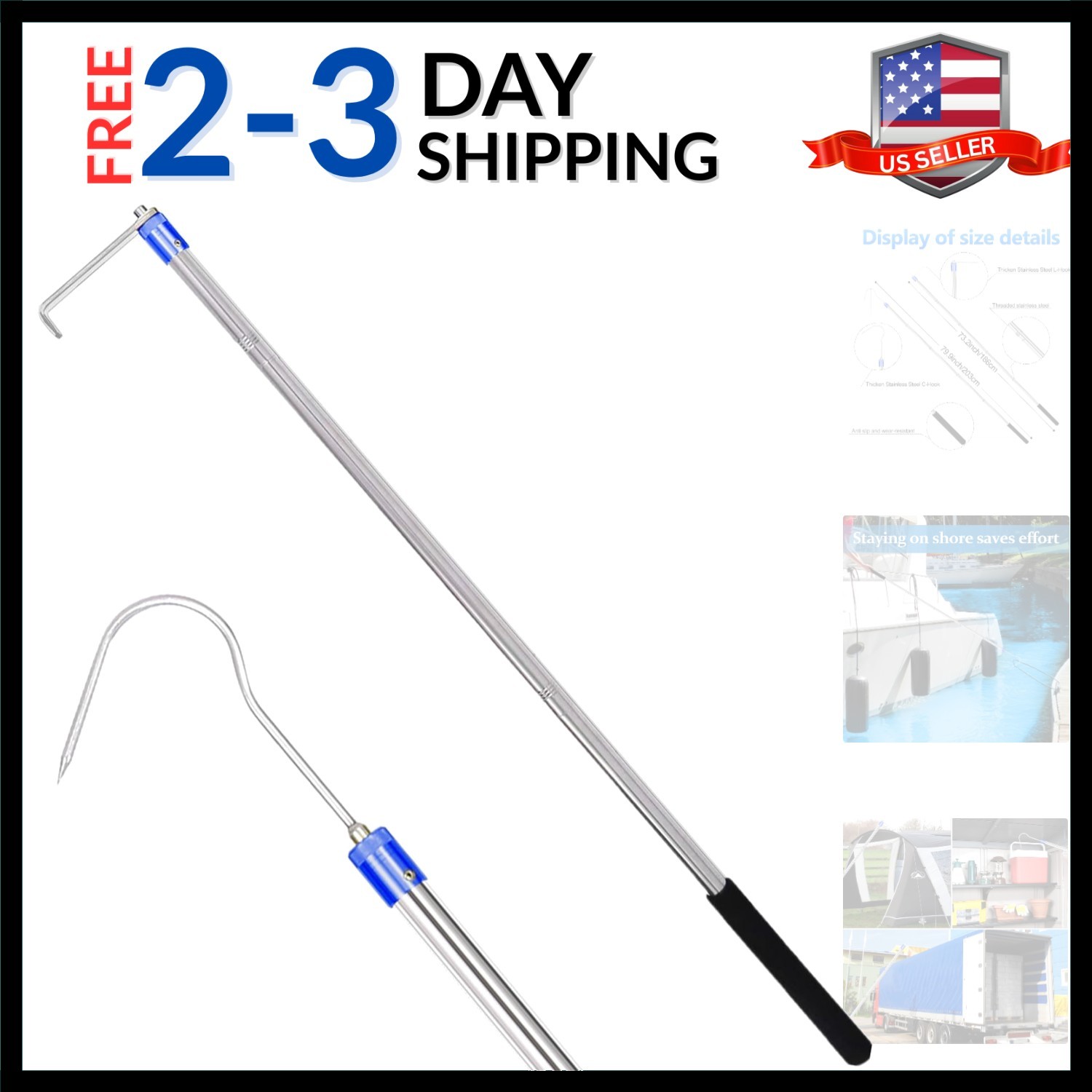 Truck Bed Grabber Tool, 32-inch - 74-inch Adjustable Extensions.Versatile Hea...