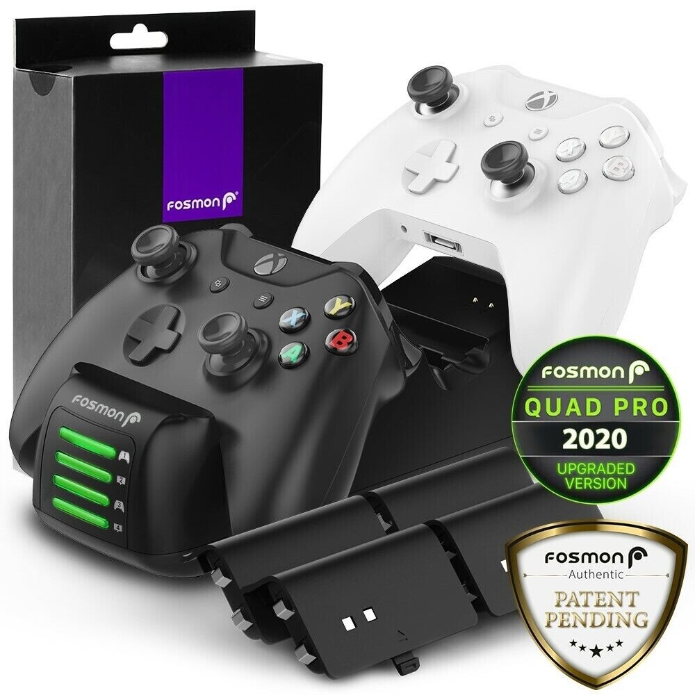 Quad Controller Quick Charge Dock Station Stand Battery Pack for Xbox One S X