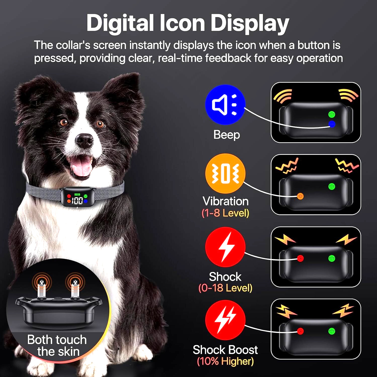 Dog Training Collar with Remote, Dog Shock Collar with Remote Control for Medium