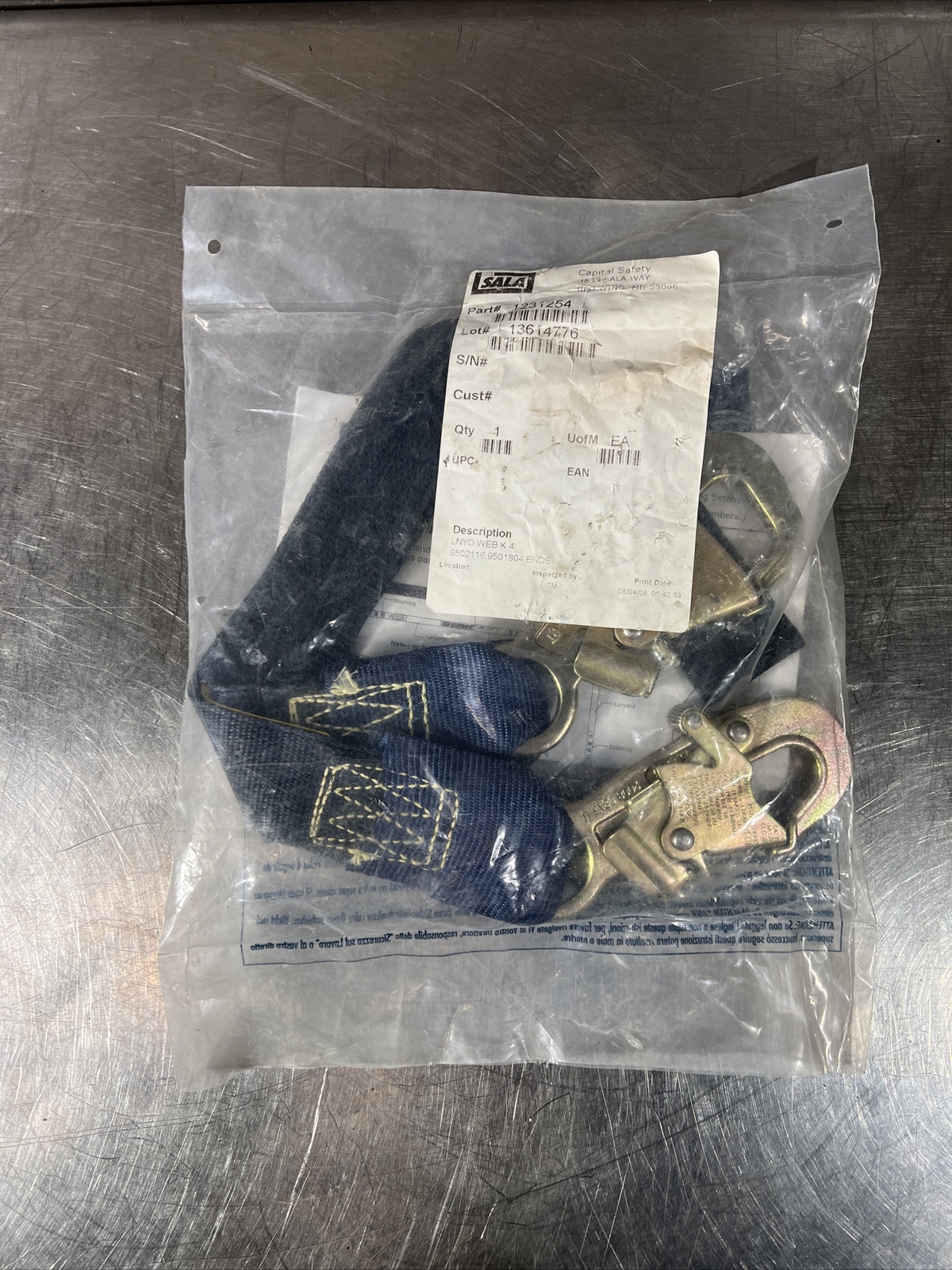DBI-SALA 1101254 Back and shoulder D-rings, tongue buckle leg straps Nos Surplus
