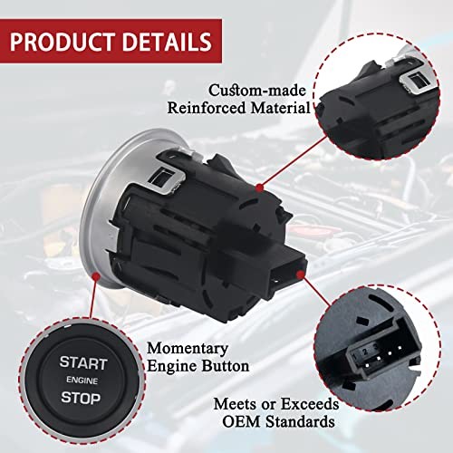 Momentary Push Start Stop Button Switch Compatible with 2013-2020 Range Rover
