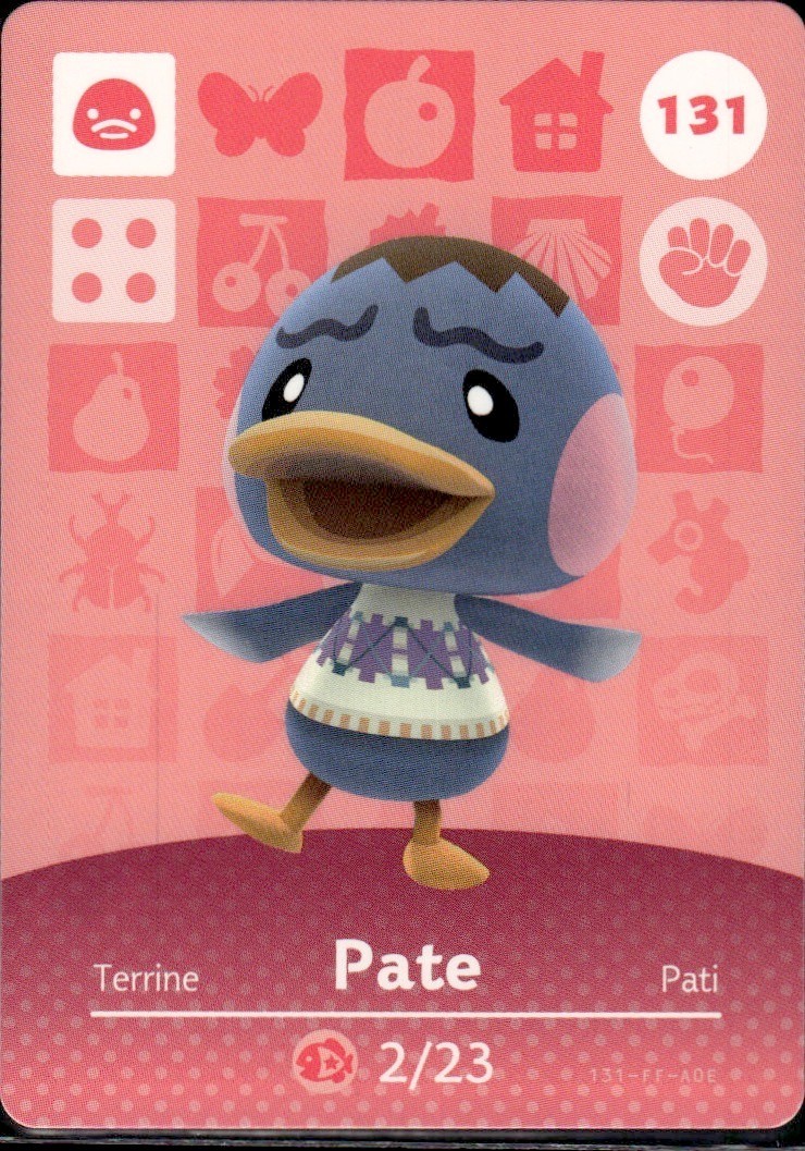 131 Pate Amiibo Card 131 Series 2 Animal Crossing Nintendo Switch NA Region