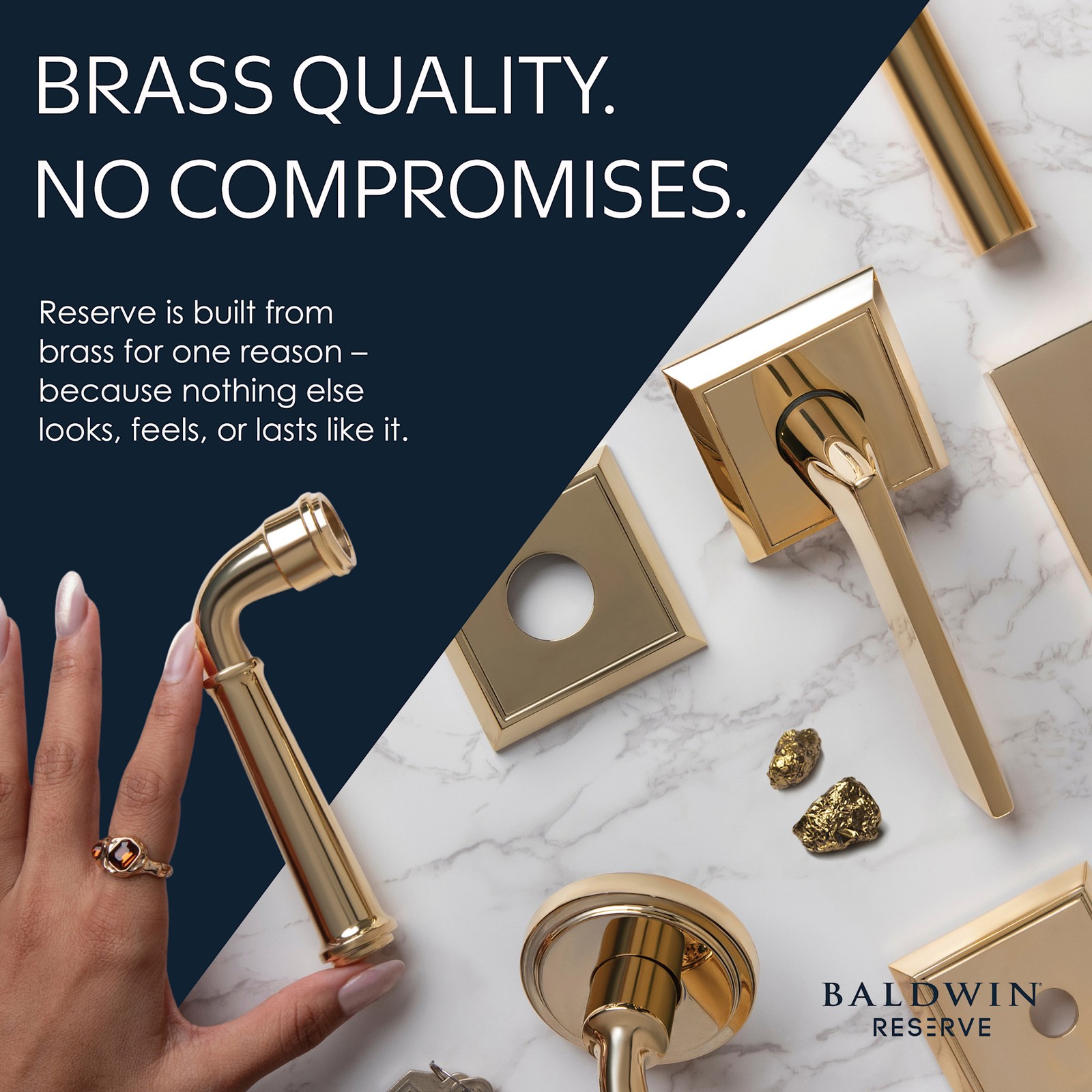 Baldwin SC.RRD Recessed Round Solid Brass Single Cylinder Keyed - Brass
