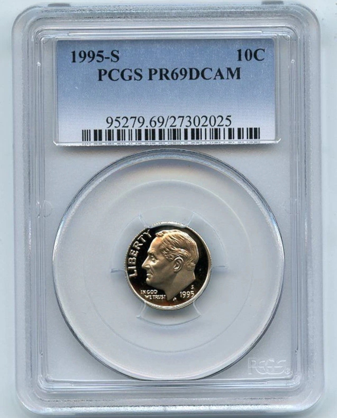 1995 S 10C Roosevelt Dime Proof PCGS PR69DCAM